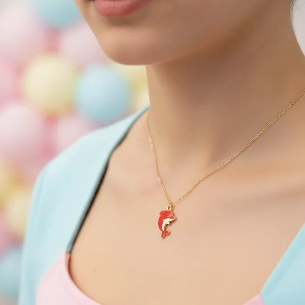 Gold_Brass_Dolphin_Pendant_Necklace_For_Women